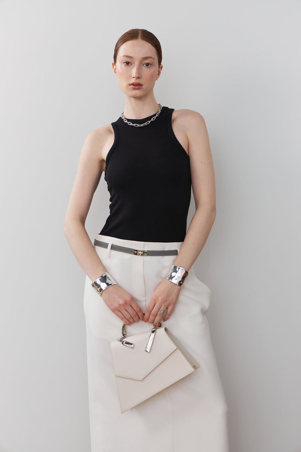 ТОНКИЙ РЕМЕНЬ С ЗАМОЧКОМ GREY|NUDE