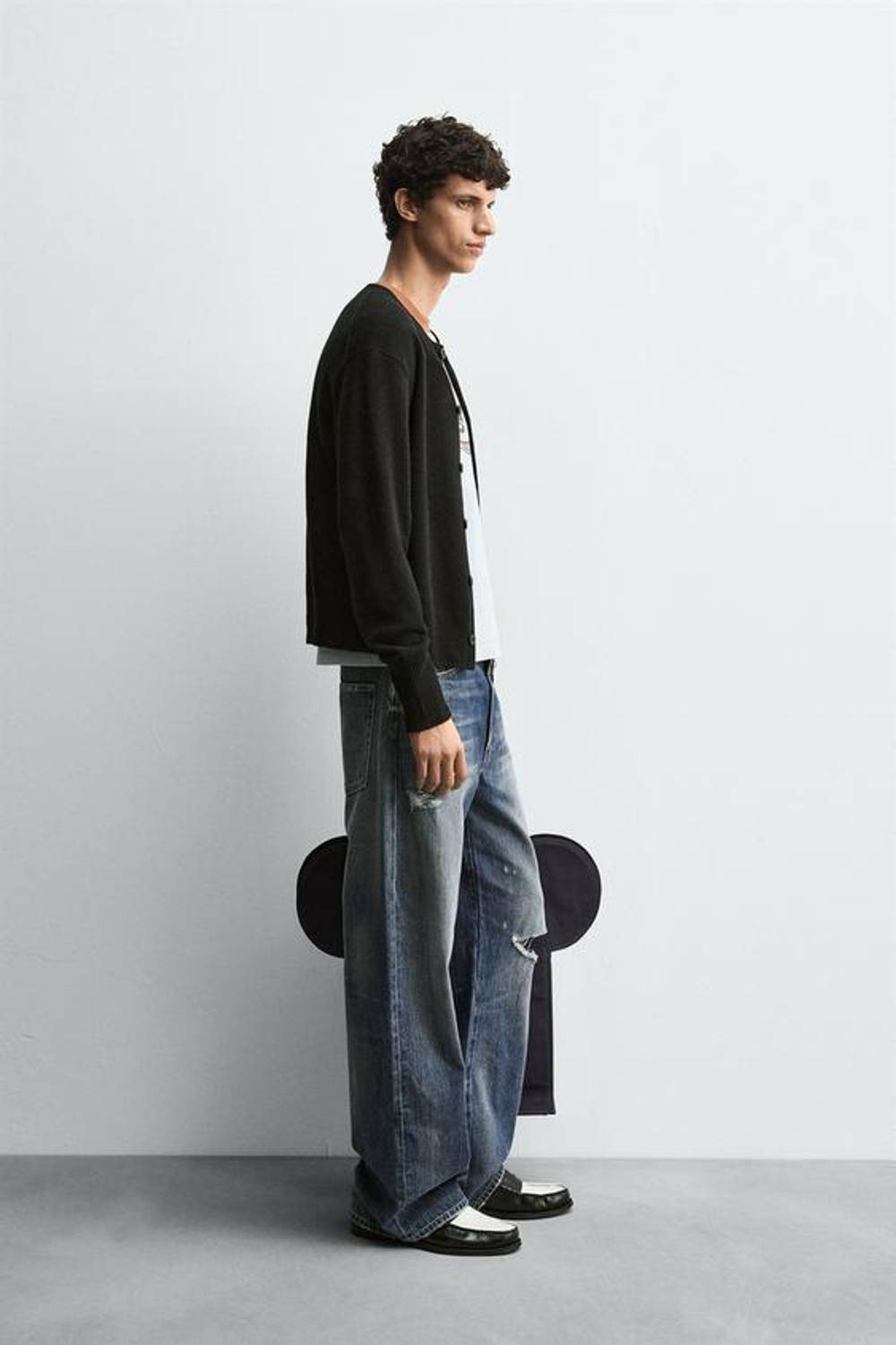 ZARA HARRY LAMBERT X DISNEY КАРДИГАН С НАШИВКОЙ MINNIE MOUSE, ЧЕРНЫЙ