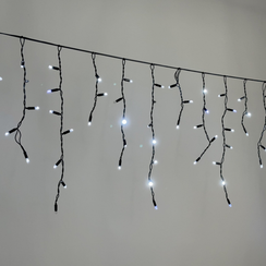 Светодиодная бахрома 3,1*0,5 м., 120 LED, холодный белый, мерцание, черный провод каучук, LTC (ECO120BLW-1-2W)