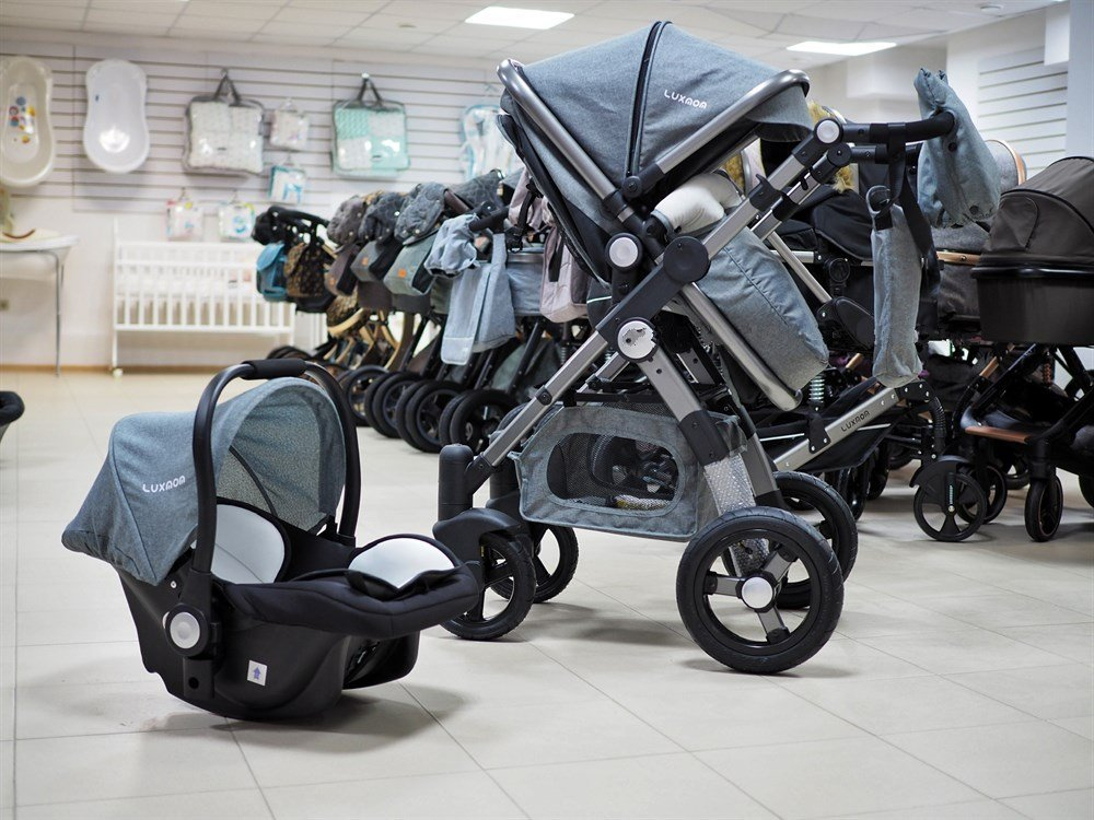 Коляска-трансформер 3в1 Luxmom 600G серый текстиль