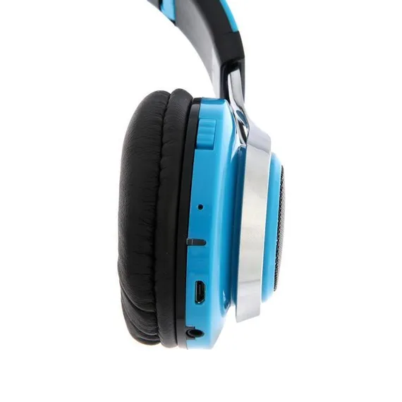 Наушники беспроводные LuazON RX-1 TM-021, накладные, BT 4.2, 250 мАч, LED, FM,microSD,синие