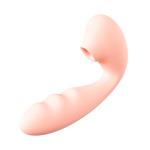 Нежно-розовый вибратор 13,9см с вакуумной стимуляцией и управлением через приложение BeYourLover Tara App Version TX218A