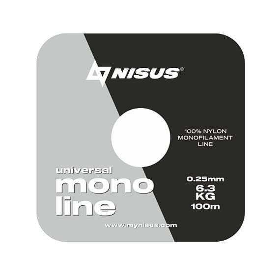 Леска MONOLINE Universal 0,25mm/100m Nylon Transparent Nisus (N-MU-025-100)