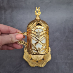 Кофейный набор "Lale" на 2 персоны с лукумницей и подносом/ACAR. Турция (золотистый)