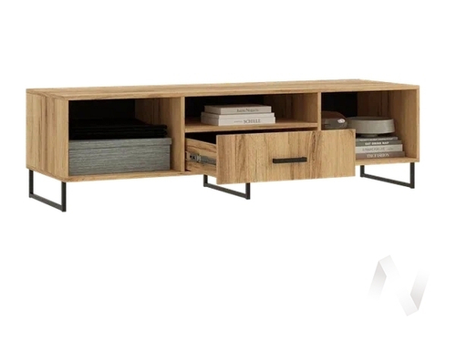 Тумба ТВ 1600 Гостиная Нэнси LOFT (ЛДСП) (дуб крафт)