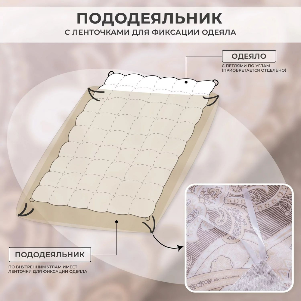 Комплект постельного белья Делюкс Сатин 100% хлопок на резинке
