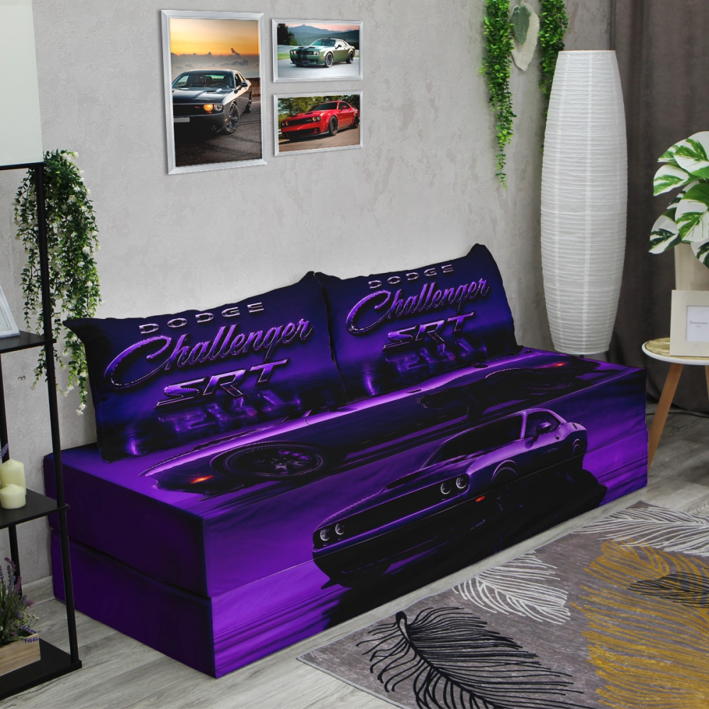 Бескаркасный диван кровать раскладной "Dodge Challenger"