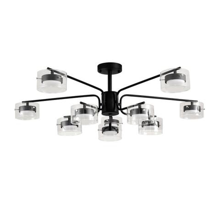 8349/10C COMFI LN26 232 черный/прозрачный, металл/стекло Светильник потолочный LED GX53 10*7W 220V NATALINA