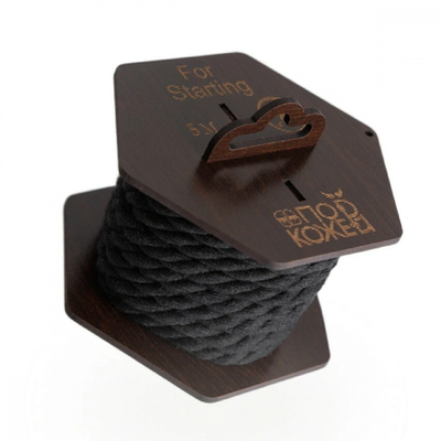 Хлопковая черная веревка для шибари на катушке 5 м