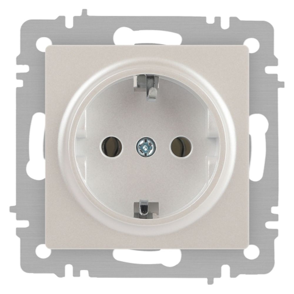 Розетка Intro Accent 6-202-06 2P+E Schuko 16А-250В IP20 СУ AL/CU перламутр | Intro