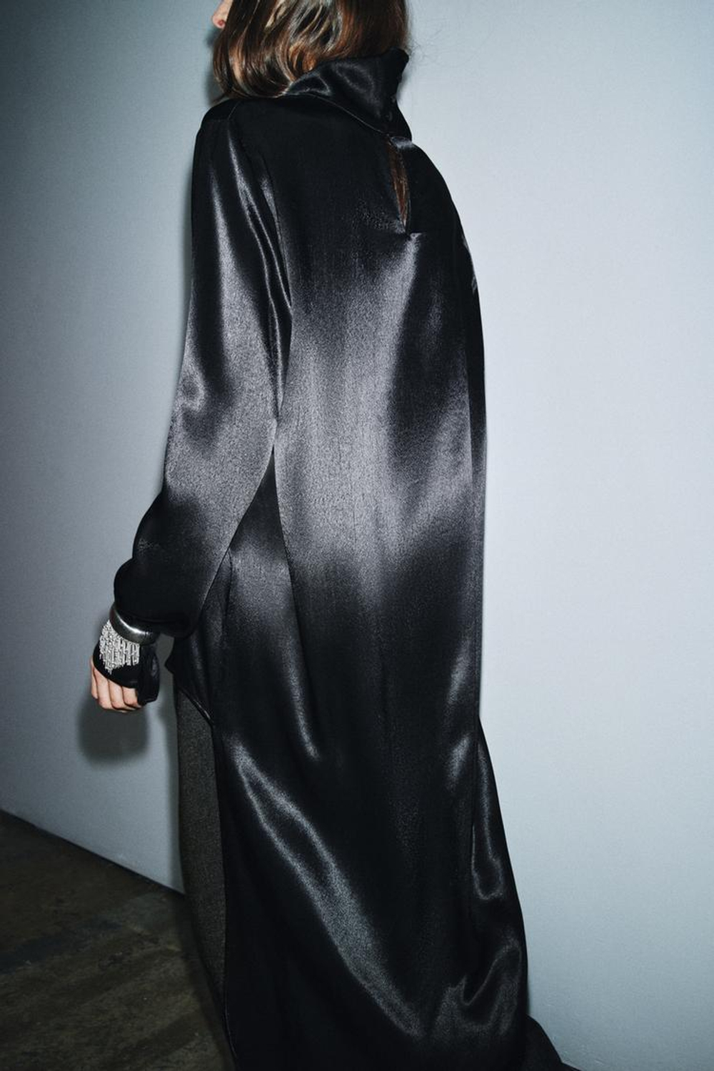 ZARA ДЛИННАЯ АСИММЕТРИЧНАЯ БЛУЗА — ZW COLLECTION, ЧЕРНЫЙ