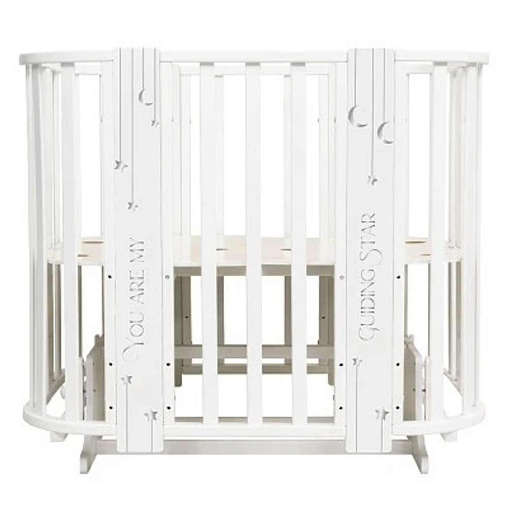 Кровать детская Indigo Baby Line 5 в 1 с поперечным маятником, маленький матрас в подарок