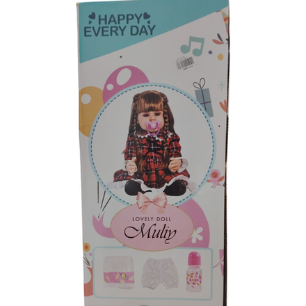 Кукла Mulin Reborn в розовой кофте музыкальная 9311-14