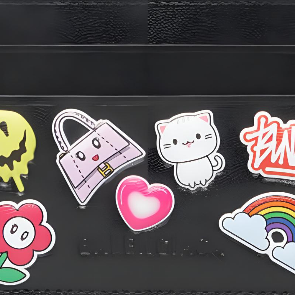 Balenciaga Cow Leather Wallet, Coin Purse, Card Holder Unisex Black