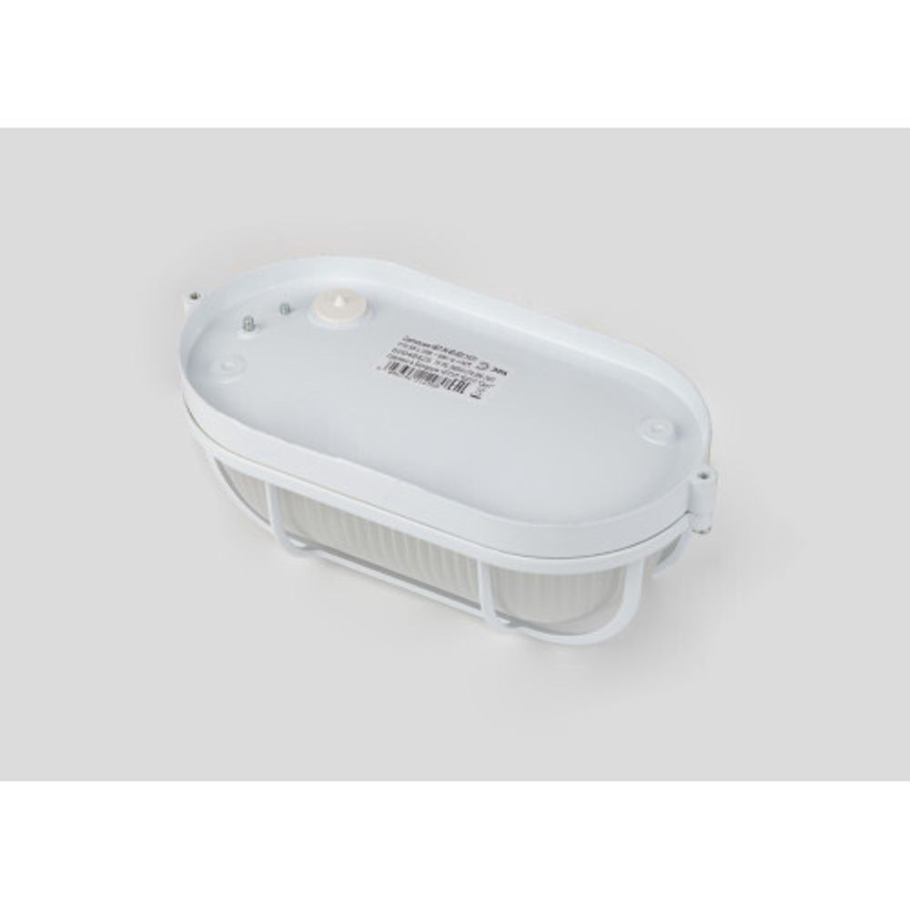 Светильник ЭРА НБП 04-60-002 Акватермо алюминий/стекло решетка IP54 E27 max 60Вт 212х105 овал белый