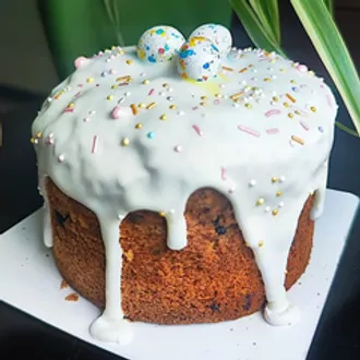 Кулич творожный бездрожжевой с сухофруктами / 450 гр