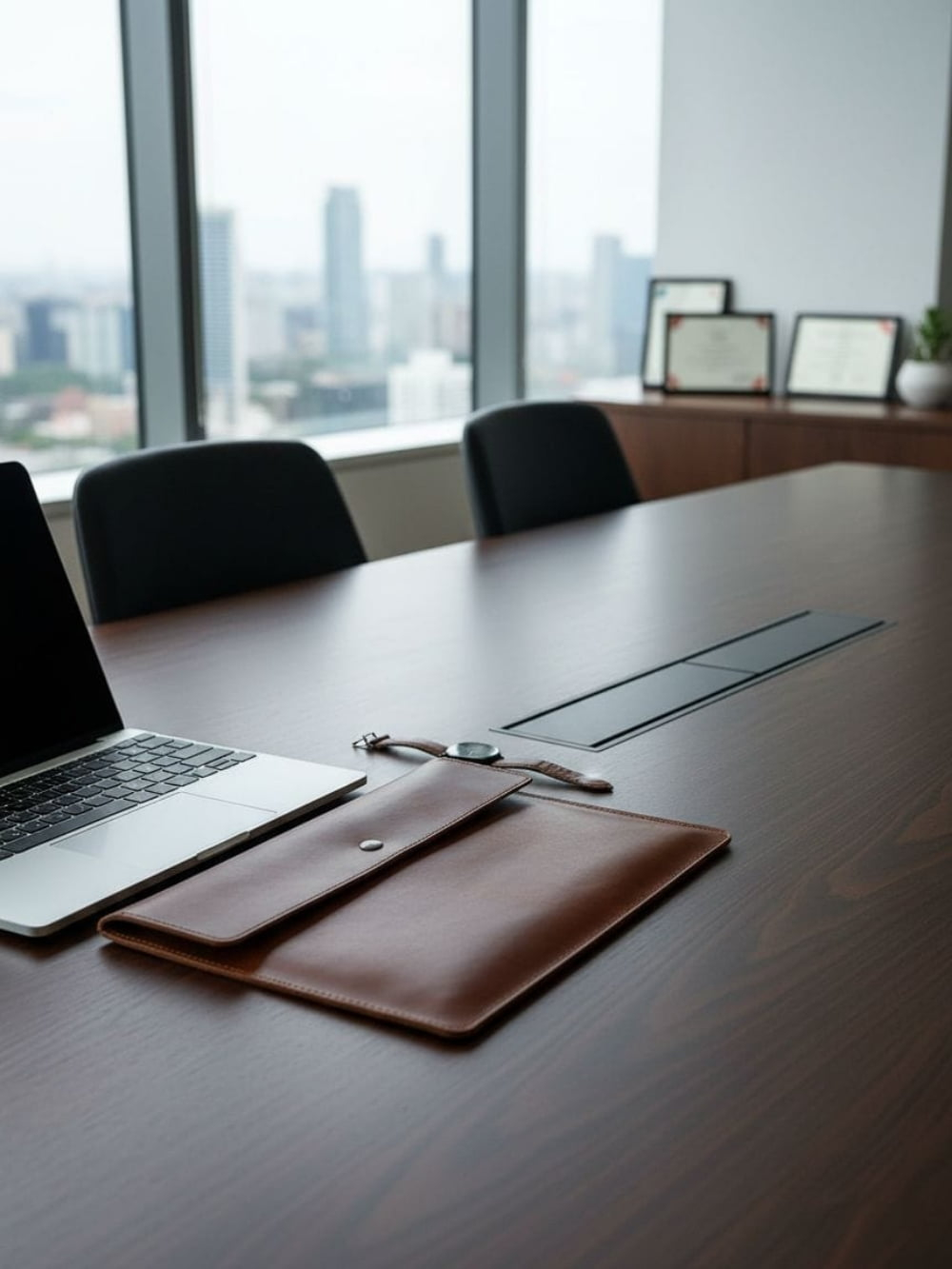 Фото папки для документов на столе формат А4 натуральная кожа коричнево-рыжий цвет ручная работа