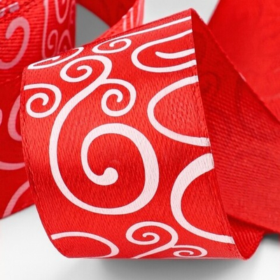Атласная лента с узорами 25 мм