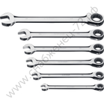 ЗУБР 6 шт, 8 - 17 мм, набор комбинированных трещоточных гаечных ключей, Профессионал (27074-H6)