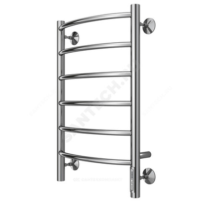 Полотенцесушитель электрический нерж сталь Лесенка 85 Вт 400х650мм 6П со встроенным диммером справа Классик Терминус 4670078531308