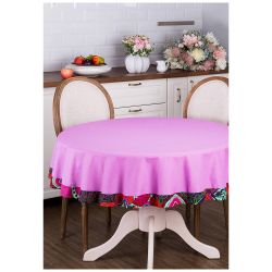 СКАТЕРТЬ КРУГЛАЯ "AMADEUS",D160СМ, 100% ХЛОПОК,ЛИЛОВЫЙ