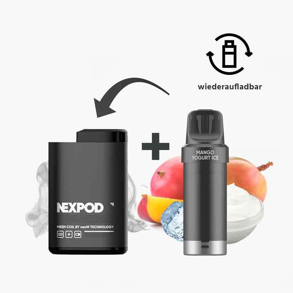 nexPOD Prefilled Pod Kit 5000 - Mango Yogurt Ice (5% nic)