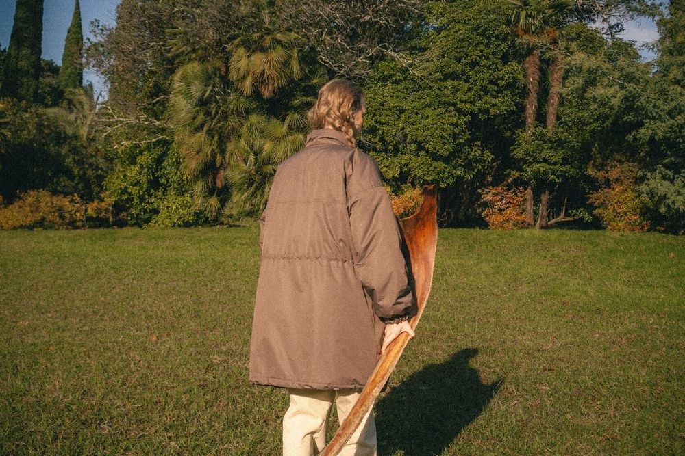 Парка Choompu оверсайз коричневая