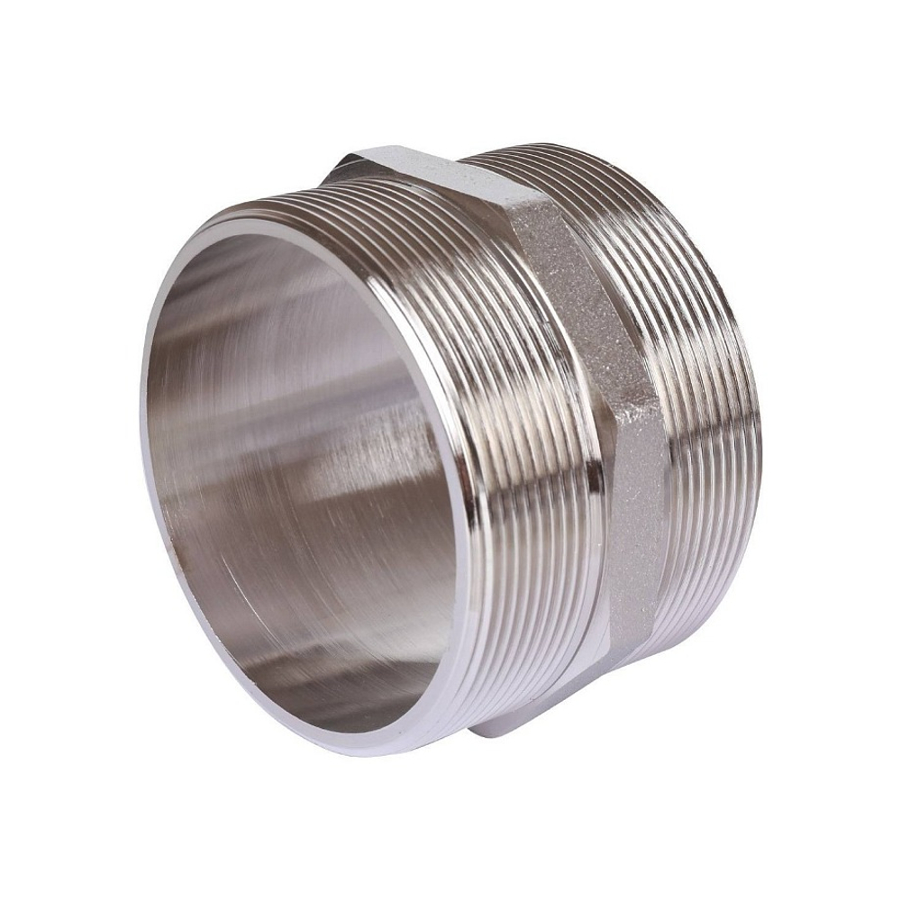 Ниппель STOUT SFT 0004 - 3" (для стальных труб, латунь никелированная)