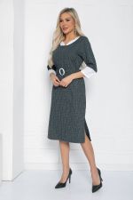 Платье Нежный акцент (темно-зеленое) П12634-18 LT Collection