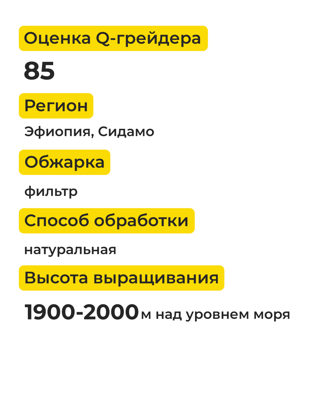 Кофе в зернах Эфиопия Чире Бура Фильтр Specialty