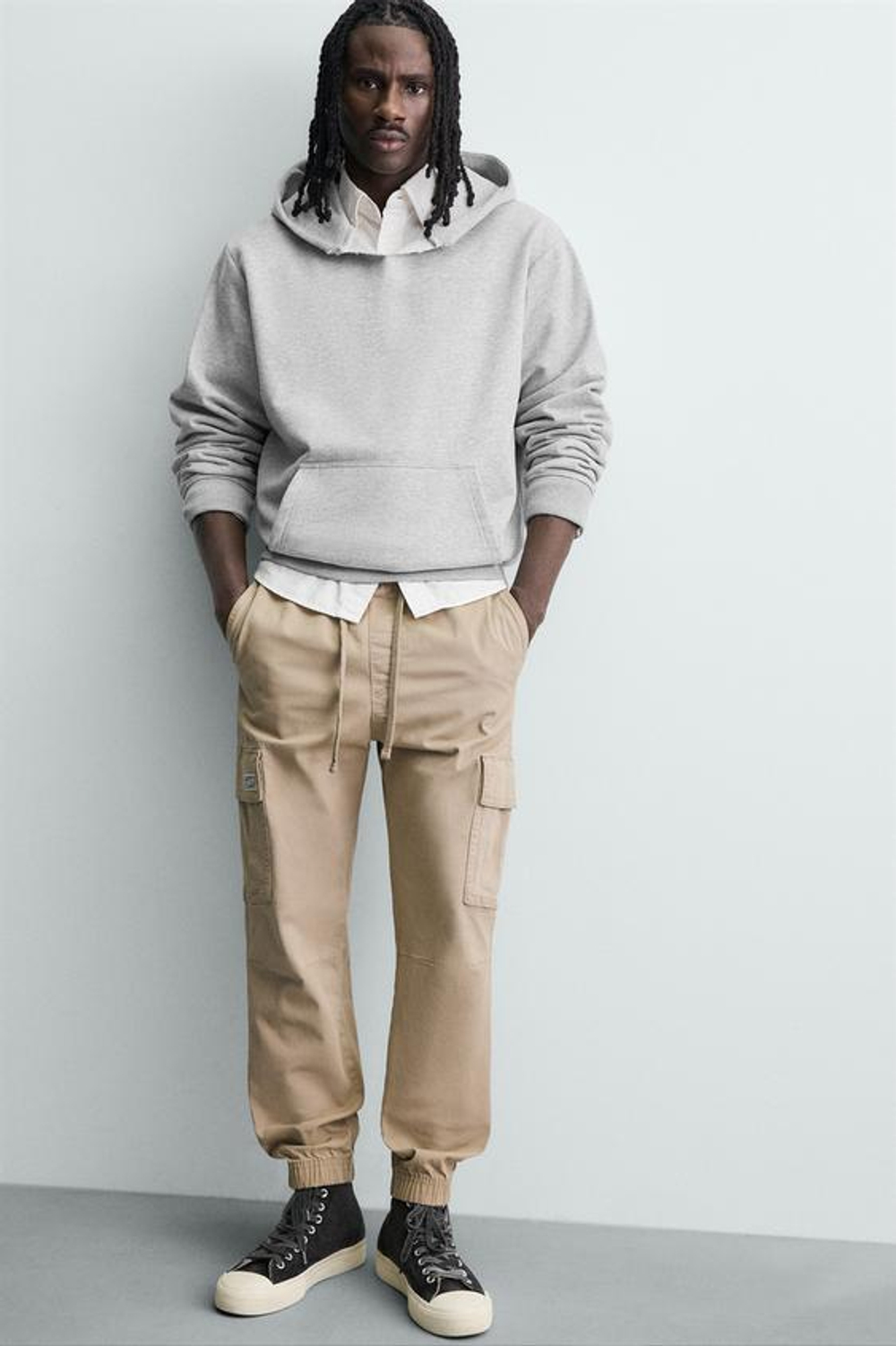 ZARA БРЮКИ КАРГО SLIM FIT, БЕЖЕВЫЙ