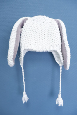 Шапка с ушками зайки на 1/3 года