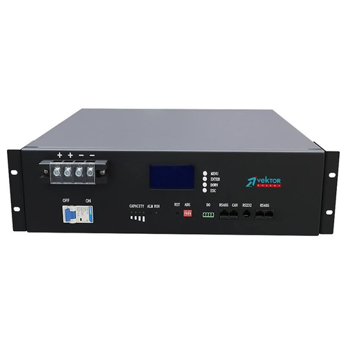 Аккумуляторная батарея VEKTOR ENERGY LFP 51,2-100M 3U (100Ah / 51.2V / 5120Wh / LiFePO4 / LCD)