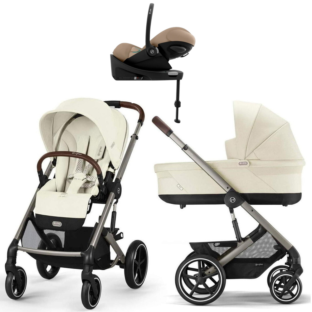 Коляска Cybex Balios S Lux TPE complete Cloud G Almond Beige Plus Base G 4 в 1 Seashell Beige с дождевиками