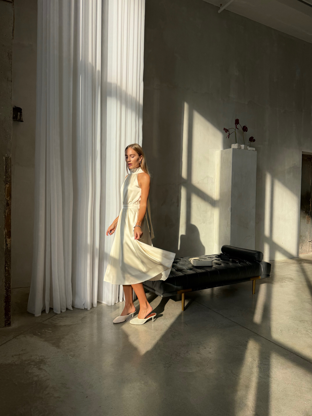 Платье Полли миди молочное