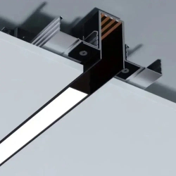 Трек встраиваемый в гипсокартон 2000мм / 48В, для гкл 12,5мм ,2 торцевые заглушки в комплекте/48V, черный