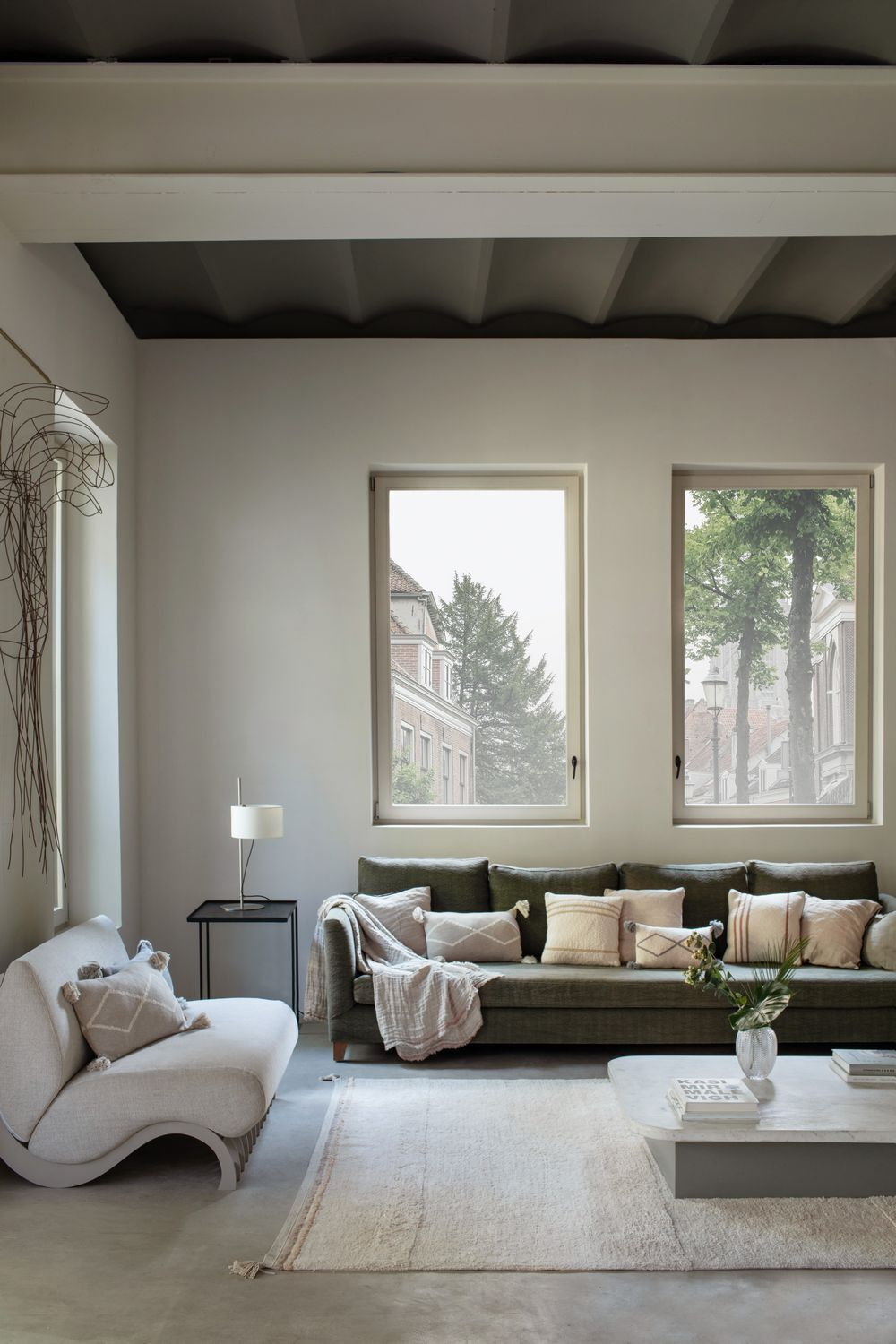 Подушка Lorena Canals Duetto Olive/Natural (40 x 40 см)