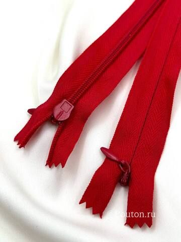 Молния потайная красная