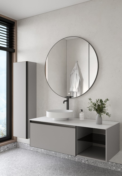 Armadi Art Комплект QUATRO 120 тумба с полками+раковина чаша Matt White