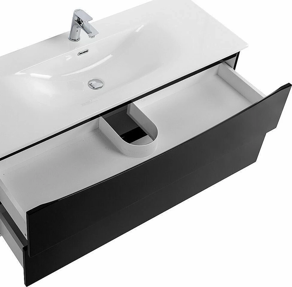 Тумба с раковиной BelBagno MARINO-CER-N-1200-2C-SO-NL-P Nero Lucido