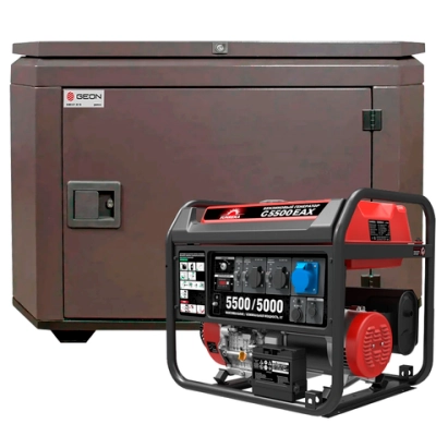 Генератор бензиновый SUNREKA G5500EAX с кожухом Geon 1400SS RAL 8019