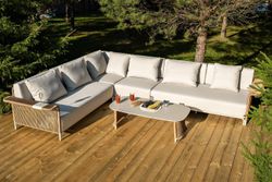 "Мальдивы" трансформирующаяся лаунж-зона из искусственного ротанга, цвет соломенный