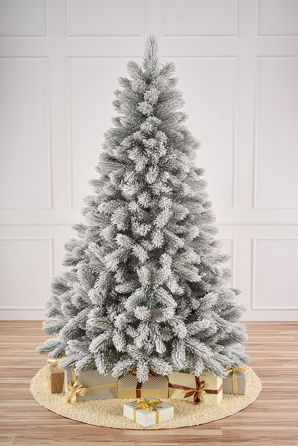 Ель искусственная заснеженная Крымская 2,1 м подставка металл 100% Литые веточки МаксКристмас