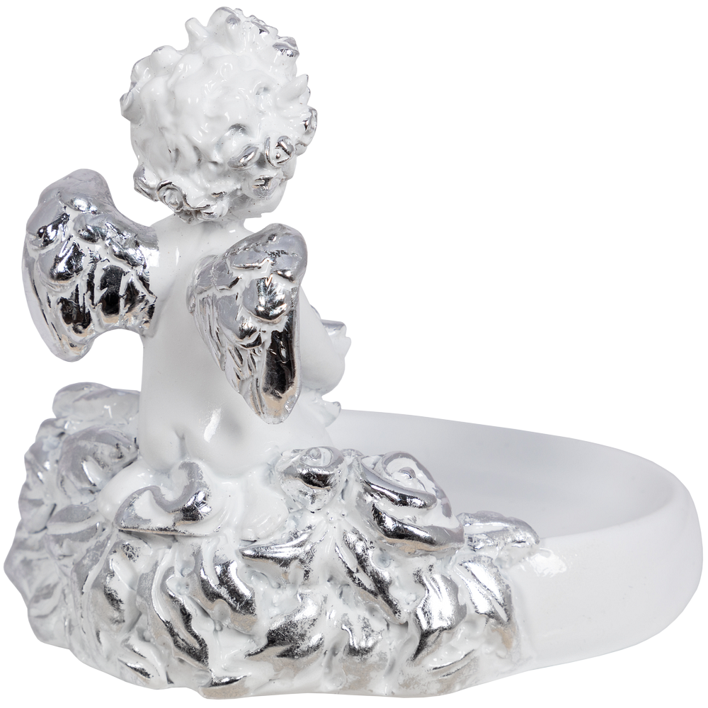 Мыльница Ангел с розами Сильвер