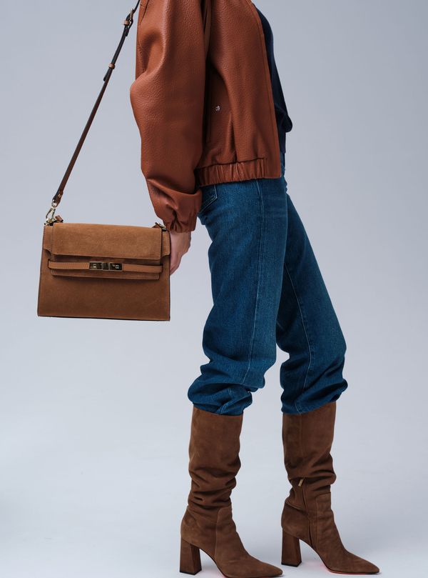 Замшевая сумка Rachel DBR 31361 cветло-коричневый