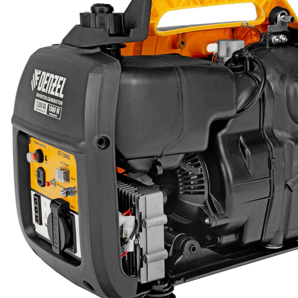 Генератор инверторный GT-1200iS, 1.2 кВт, 230 В, бак 2.4 л, закрытый корпус, ручной старт Denzel