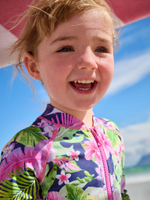 Купальник слитный на молнии для девочки Next AB7-037, Розовый, Зеленый