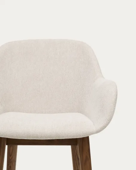 Полубарный стул Konna 65 см бежевый с ножками из темного ясеня