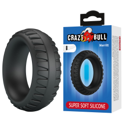 Эрекционное кольцо из силикона CRAZY BULL 35 мм растягивающееся черное