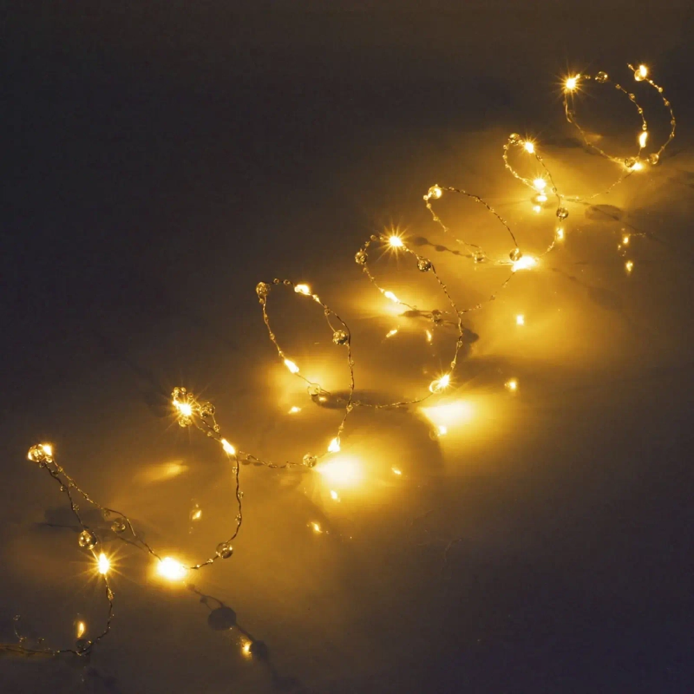 Гирлянда для дома НИТЬ «Льдинка» 5 м 50 ламп LED, 8 реж,IP-20, Теплый белый